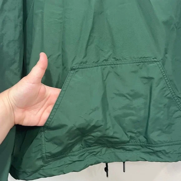 American Giant Mens Jacket XL Green 1/4 Zip Soft Shell Hood Nylon Pocket Popover - Picture 2 of 11